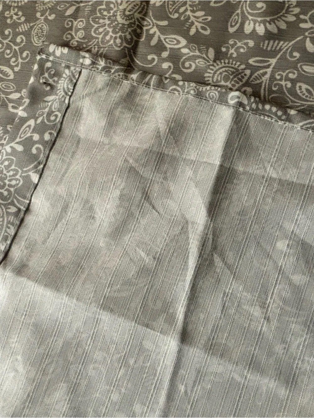 Light Gray Floral Shower Curtain